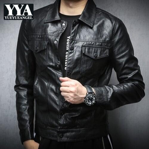Men Bikers Pu Leather Jacket Spring Autumn New Gothic Slim Single Breasted Coat High Street Casual Jacket Male Plus Size 4XL