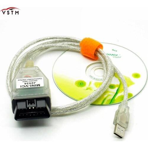 Hot Saleing For FTDI FT232RL OBD OBD2 Car With Toyota MINI VCI J2534 Diagnostic Tool Auto Scanner Cable TIS Techstream mini vci