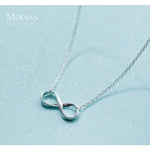 Modian New Silver 925 Romantic Infinite Love Pendant Necklace Pendant for Women Sterling Silver Chain Female Fashion Jewelry