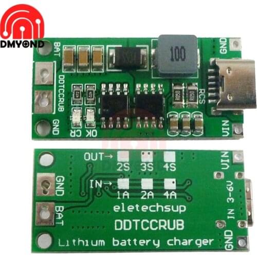 Multi-Cell 2S 3S 4S 18650 Lithium Battery Charging Protection Board Polymer Lithium Ion Battery Charger Type-C
