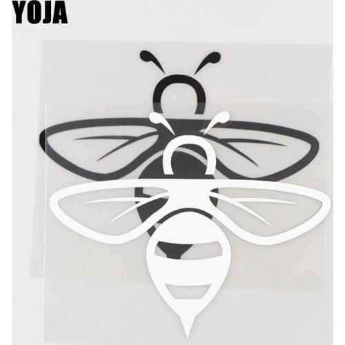 YOJA 12.3×9.9CM Lovely Bee Decal Cartoon Animals Fashion Vinyl Pattern Car Stickers Black/Silver 19C-0106