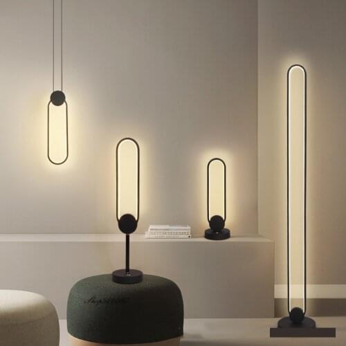 Nordic Ins Living Room Floor Lamp Modern Oval Led Stand Lamp Bedroom Study Beside Table Lamp Home Decoration Corner Floor Lamps