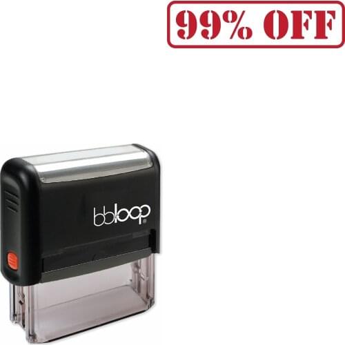 Bbloop '99% OFF' Self-Inking Office Stamp, Rectangular Military Stencil Style