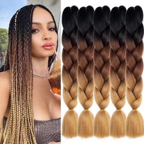 Natifah Wholesale Jumbo Braids Hair Kanekalon 24 Inch Synthetic Extensions Braiding Hair for 100g Colors Heat Resistant Fiber
