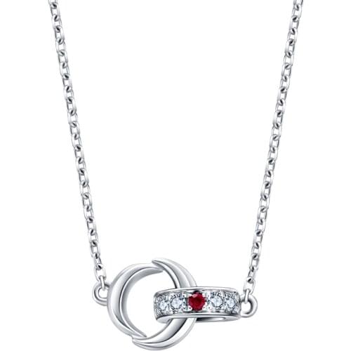 I Do Icon Series True White 18 K Gold Necklace Genuine Diamond Elegant Necklace Fine Jewelry New Arrival Ruby