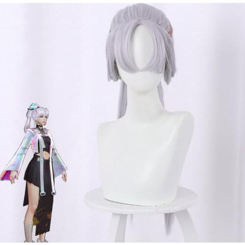 Game Hair Wig Glory of the King Shangguan Wan'er Sirius Painter Dreamer Light Purple Shaped Horsetail Cos Wig