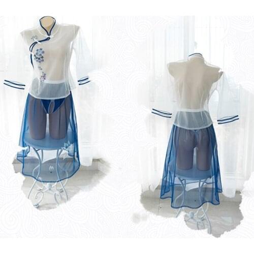 1 set Transparent Party Costume Hanfu Chinese Ancient Clothing Sleepwear Nightwear Suit Home Clothing Women Gift