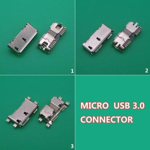 9pcs/lot 3 models Micro USB 3.0 10P female connector SMT/DIP/ Vertical USB socket for laptop phone
