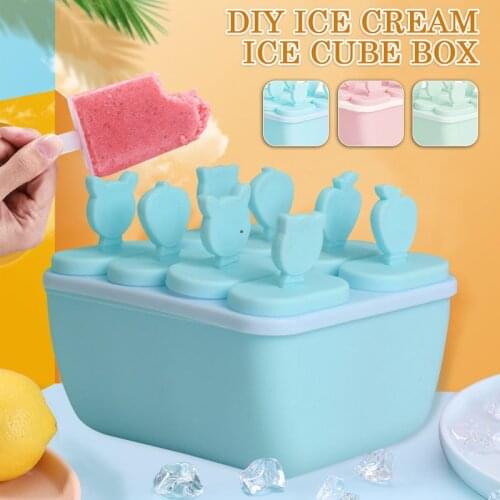 6/8 Cell Silicone Ice Cream Molds Chocolate Molds Ice Cube Tray Food Safe Popsicle Maker DIY Homemade Freezer Ice Lolly Mould