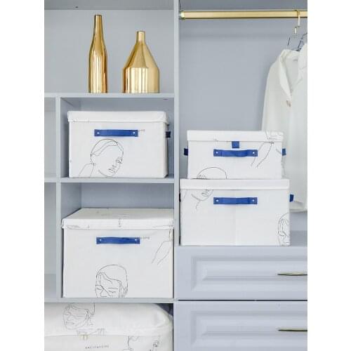 Foldable Storage Box with Lid Clothing Organizer Clothes Quilt Blanket Luggage Storage Box Closet Organizer Large Item Organizer