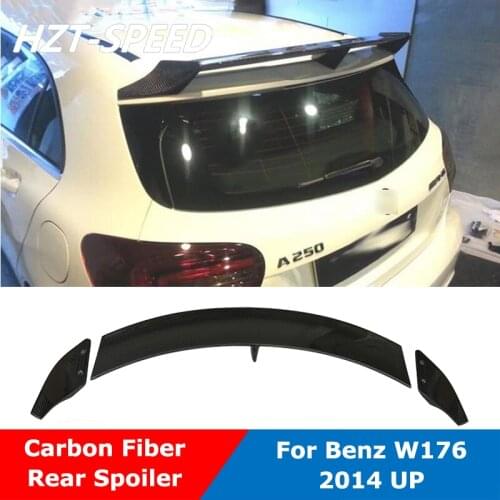 B Style Carbon Fiber Wing Roof Rear Spoiler For BENZ W176 A Class A180 A200 A260 A45 Tuning 2014 Up