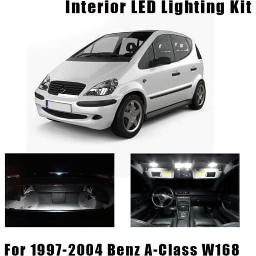 10pcs Canbus LED Interior Map Dome Light License Plate Lamp Kit For Mercedes Benz A Class W168 1997-2004 Reading Ceiling Light