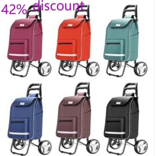 42% Discount Shopping Cart Buying Vegetable Cart Small Pull Car Can Fold The Cart Puller Puller Small Trailer Cart Home