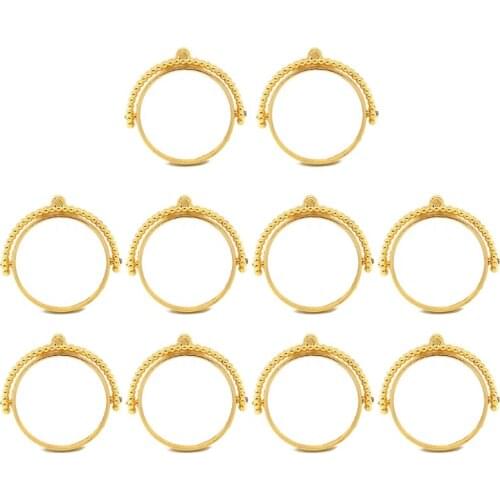 10Pcs Rotating Frame UV Resin DIY Keychain Pendant Open Bezels Jewelry Making