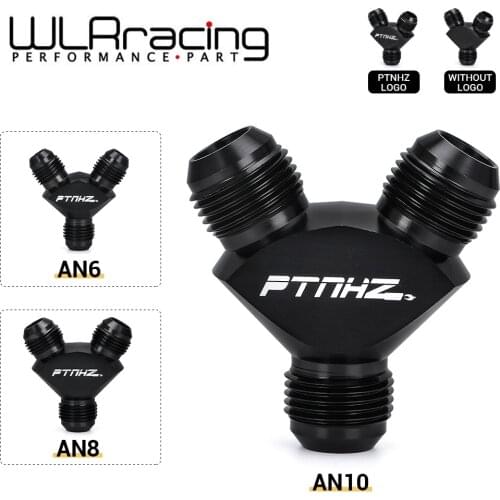 WLR 3 Way AN6 AN8 AN10 Aluminum Y Block Adapter Fittings Adaptor Black Y Type Oil Pipe Joint