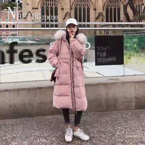 Pink Blue Colors Corduroy Thick Women Parkas 2020 XS-L Female Jacket
