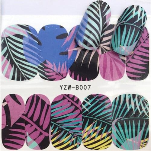 1 sheet DIY Nail Art Water Transfer Stickers Bamboo Tree Leaf slider adhesive Watermark Decals Women Beauty Wedding Nails