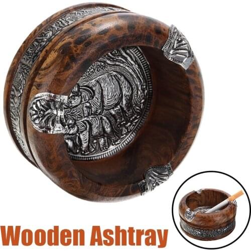 1pc 4inch Wooden Ashtray Smoking Tobacco Cigar Cigarette Ashtray Utensil Art and Craft Parts