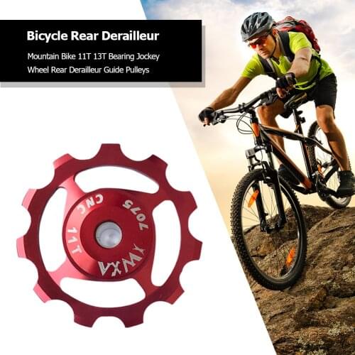 1pcs Mountain Bike 11T 13T Aluminum Alloy Bicycle Steel Bearing Jockey Wheel Rear Derailleur Guide Pulleys Wheel Parts