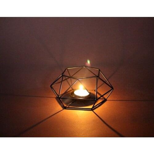 1PC Nordic Style Ornaments Geometric Candlestick Wall Candle Holder Sconce Matching Tealight Steel Minimalist MK 001