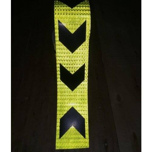 10cm*45m Black Arrow Guide Mark Self-adhesive Hi-light Reflective Safety Warning PVC Tape For Road traffic Construction Site