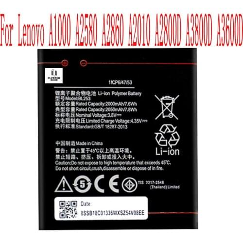 100% New High Quality 2050mAh BL253 Battery For Lenovo A1000 A2580 A2860 A2010 A2800D A3800D A3600D Cell Phone