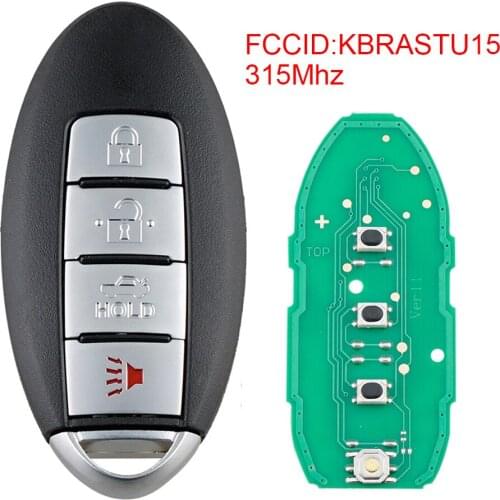 315Mhz 4 Buttons Replacement Modified Remote Car Key Black Durable Plastic KBRASTU15 Fit for Nissan 2003 2005 2004 2006