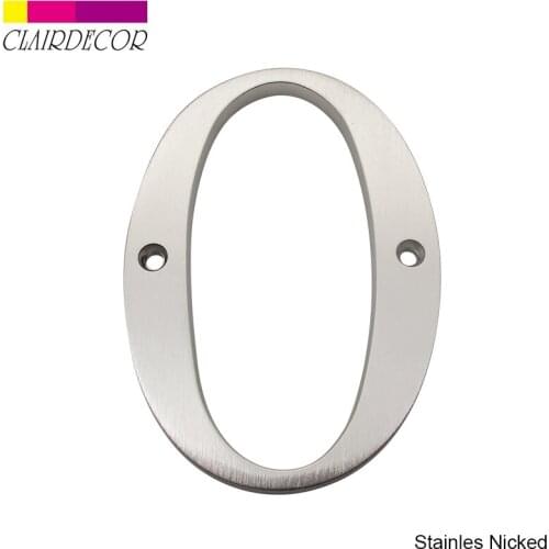 4 in Sold Zinc Modern House Number Hotel Home Door Number Outdoor Address Plaque Zinc Alloy Number for House Address Sign #0