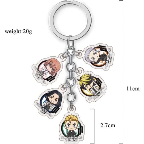 5pcs Tokyo Revengers 25styles Mitsuya Mikey Baji Chifuyu Takemichi Figure card Charms keychain pendant toy bags key rings Gift