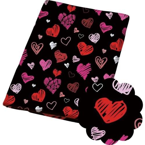 50*140CM Valentines Day Polyester cotton Fabric Patchwor Printed for Tissue Kids Home Textile for Sewing Doll Dress Curtain