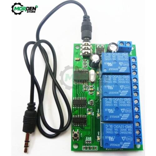 AD22B04 4 CH MT8870 Remote Control Relay DTMF Tone Signal Decoder Phone Voice Switch Module 12V DC Relays Dropship