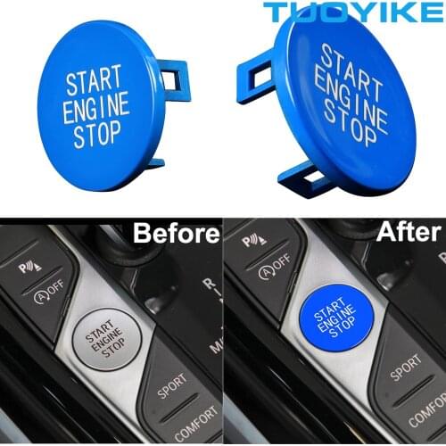 Car Blue Start Engine Stop Switch Ignition Button Replacement Trim For BMW G20 X5 G05 X6 G06 X7 G07 G14 G15 G16 Z4 G29 F40 F44
