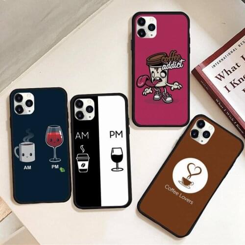 Coffee Wine Cup Phone Case Rubber for iPhone 12 pro max mini 11 pro XS MAX 8 7 6 6S Plus X 5S SE 2020 XR case