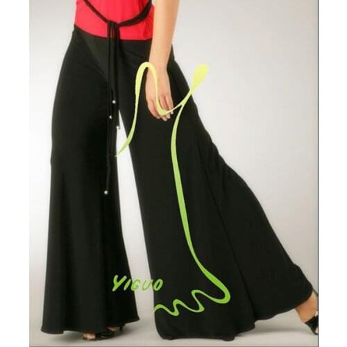 Exotic dance, national standard dance, modern dance, elastic waist, wide leg pants, modern practice dance pants, P11005