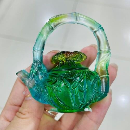 High-end Roses Design Container Color Glazed Pot Fascination Luxry Crystal Artwork Desktop Arab Home Decor