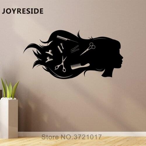 Salon Woman Hair Style Art Wall Decals Home Rooms Decoration Wall Sticker Barbershop Decor Vinyl Design Wall Decal Haircut M276
