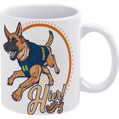 German Shepherd Mug Vintage Porcelain Mug Cappuccino Cheap Cups