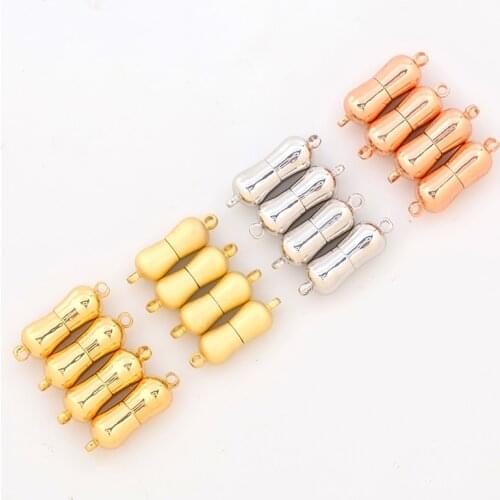 1Pc Copper Metal Magnet Buckles Gold Silver Plated Beads For Necklace Bracelets Connectors DIY Jewelry Components Making 27205