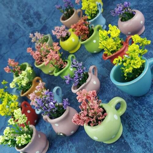 4pcs/set mini ceramic vase kitchen home deco refrigerator magnets fridge magnet strong neodymium magnetic sticker creative cute