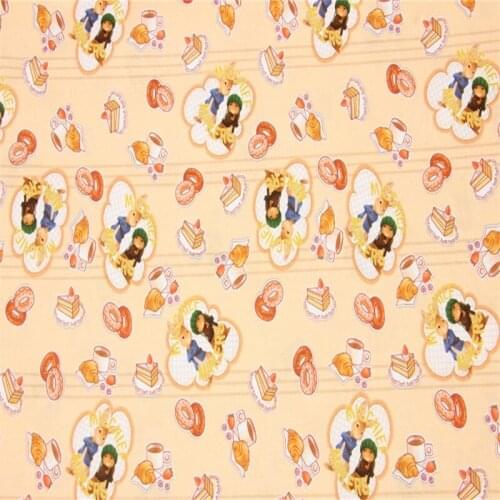 Cartoon Rabbit Cake Donuts Ice Cream 100% Cotton Fabric for Clothes Hometextile Cushion Cover Backpack Needlework DIY Material