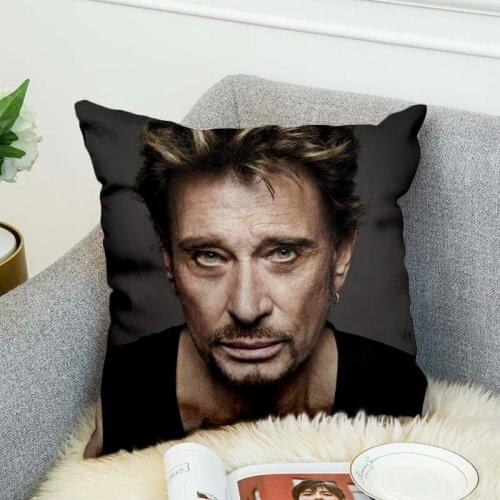 Johnny Hallyday Pillow Cases Throw Cushion Polyester Decorative Pillowcase for Bedroom Office Throw Pillow