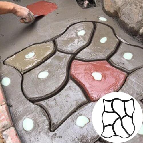 60cmx50cm Irregular Pavement Mold DIY Paving Cement Brick Concrete Path Maker