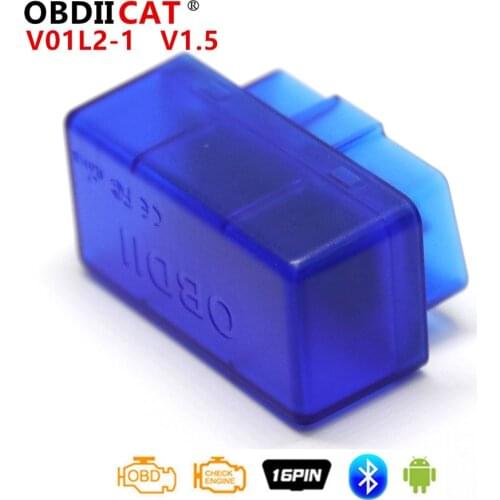 OBDIICAT OBD2 Bluetooth V01b2 Super Mini ELM327 V1.5 Adapter ELM 327 Auto excellent Scanner Diagnostic Tool For Android V01L2
