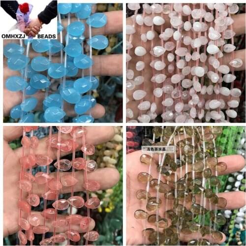 OMH Wholesale JD248 8*12mm Natural Jewelry DIY Making Bracelet Necklace Natural AAA Agate Amethyst Loose Spacer Waterdrop Beads