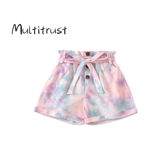 2-7Y Fashion Infant Baby Girls Summer Printed Shorts Elastic High Waist Colorful Print Trousers Shorts