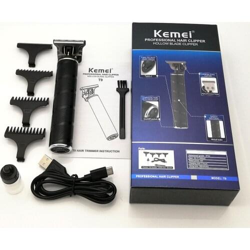 Kemei Km-T9 Hair Clipper Professional Cordless Hair Trimmer Oil Head Carving Scissors Usb Charging Oil Head Scissors