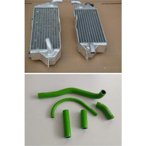 Alloy Aluminum Radiator & Green Hose For Kawasaki KX500 KX 500 1988 -2004 03 02 01 00