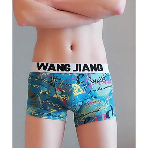 Sexy WJ Brand Men Sexy Underwear Boxers Man Boxer Shorts Gay Underwear Homens Cueca Boxer Fashion Print Underpants Men shorts