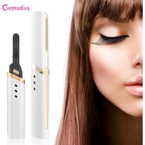 Electric Heated Eyelash Curler USB Rechargeable Eyelashes Curler Quick Heating Natural Eyelash Curler Long Lasting Makeup