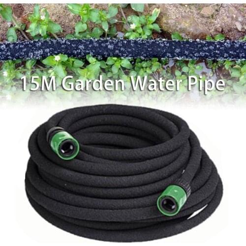 15m Soaker Hose Irrigation Leaking Tube Durable Seepage Permeable Pipe Garden Water Agriculture System Watering Drains Kits 40a